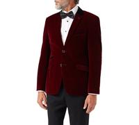 XPOSED Men's Elegant SAM Velvet Blazer in Maroon | Size: 46 XPOSED Maroon 46
