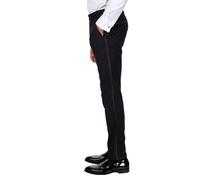 XPOSED Men's Elegant Tuxedo Trousers with Satin Trim Formal Events in Black | Size: 36 XPOSED Black 36