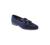 XPOSED Men's Elegant Velvet Loafers With Tassel in Navy | Size: 9 XPOSED Navy 9