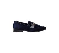 XPOSED Men's Elegant Velvet Tassel Loafers with Metal Snaffle Buckle in Navy | Size: 10.5 XPOSED Navy 10.5