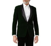 XPOSED Men's Elegant Velvet Tuxedo Jacket - Perfect Formal Events in Green | Size: 42 XPOSED Green 42