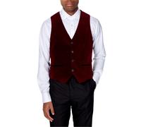 XPOSED Men's Elegant Velvet Waistcoat in Maroon | Size: 48 XPOSED Maroon 48