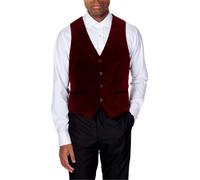 XPOSED Men's Elegant Velvet Waistcoat in Maroon | Size: 48R XPOSED Maroon 48R