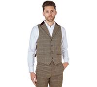 XPOSED Men's Elton Tweed Check Waistcoat in Brown | Size: 44R XPOSED Brown 44R