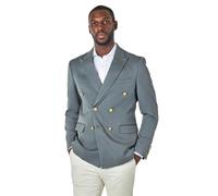 XPOSED Men's EZRA Tailored Fit Double Breasted Suit Jacket in Grey | Size: 46 XPOSED Grey 46