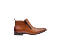 XPOSED Men's Faux Leather Chelsea Boots with Comfortable Low Ankle Design in Brown | Size: 9 XPOSED Brown 9