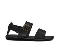 Xposed Mens Faux Leather Sandals Adjustable Buckle Straps Open Toe Summer Walking Sliders [SANDAL-5601-BLACK-43]