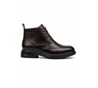 XPOSED Men's Faux Leather Wingtip Brogue Boots Lace-Up Side Zip Formal Dress Boots[M2929-COFFEE-41 EU, 7 UK]