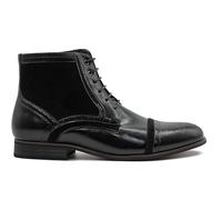 Xposed Mens Faux Suede Leather 2 Tone Brogue Ankle Boots Smart Stylish Lace-ups Shoes [R881-BLACK/BLACK-43]