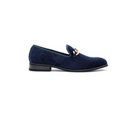 XPOSED Men's Floral Velvet Gold Chain Wedding Loafers in Navy | Size: 7 XPOSED Navy 7