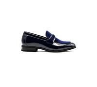 XPOSED Men's Floral Velvet Patent Dress Loafers in Navy | Size: 10 XPOSED Navy 10