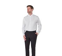 Xposed Mens Formal Tux White Dress Shirt Easy Iron Cotton Brass Stiffener Tailored Fit [SHIRT-SIN22-1-18]