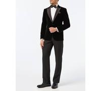 XPOSED Men's Gary Soft Velvet Tuxedo Jacket - Dinner Collection in Black | Size: 46 XPOSED Black 46