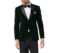 XPOSED Men's Gary Soft Velvet Tuxedo Jacket - Dinner Collection in Green | Size: 46 XPOSED Green 46
