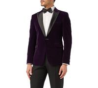 XPOSED Men's Gary Soft Velvet Tuxedo Jacket - Dinner Collection in Purple | Size: 46 XPOSED Purple 46