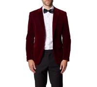 XPOSED Men's GARY Velvet Blazer - Stylish & Versatile in Maroon | Size: 38 XPOSED Maroon 38