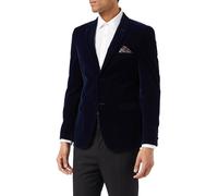 XPOSED Men's GARY Velvet Blazer - Stylish & Versatile in Navy | Size: 52 XPOSED Navy 52