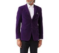 XPOSED Men's GARY Velvet Blazer - Stylish & Versatile in Purple | Size: 48 XPOSED Purple 48