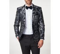 XPOSED Men's GLEN Floral Jacquard Tuxedo Jacket in Grey | Size: 42 XPOSED Grey 42