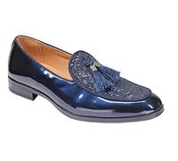 Xposed Mens Glitter Tassel Loafers Navy Blue [EL0775-NAVY-8UK]