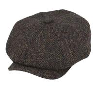 Xposed Mens Harris Tweed 100% Pure Scottish Wool Newsboy Cap Green Hand Woven Flat Hat [HN202GRN-GREEN-S]