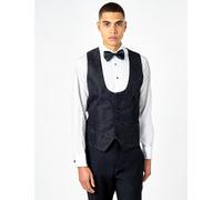 XPOSED Men's Henry Flocked Jacquard Tuxedo Waistcoat Elegant Occasions in Black | Size: 42 XPOSED Black 42