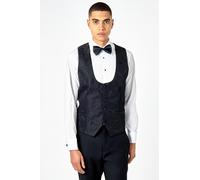 XPOSED Men's Henry Flocked Jacquard Tuxedo Waistcoat Elegant Occasions in Black | Size: 48R XPOSED Black 48R