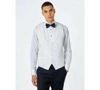 XPOSED Men's Henry Flocked Jacquard Tuxedo Waistcoat Elegant Occasions in White | Size: 42 XPOSED White 42