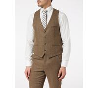 XPOSED Men's Herringbone Waistcoat Stylish Occasions in Tan | Size: 46 XPOSED Tan 46