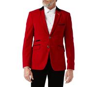 XPOSED Men's JES Velvet Dinner Jacket - Stylish Elegant in Red | Size: 42 XPOSED Red 42