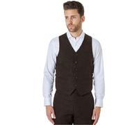 XPOSED Men's JIM Tweed Waistcoat - Stylish Vintage Elegance in Brown | Size: 46 XPOSED Brown 46