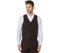 XPOSED Men's JIM Tweed Waistcoat - Stylish Vintage Elegance in Brown | Size: 46R XPOSED Brown 46R