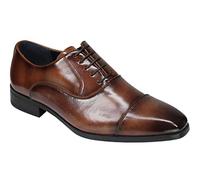 Xposed Mens Leather Lined Formal Lace up Dark Brown [EL0756-BROWN-9UK]