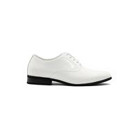 Xposed Mens Leather Lined Party White Shiny [EL0671-WHITE-9UK]