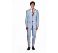 XPOSED Men's LEWIS 100% Linen Tailored Fit Summer Suit in Light Blue | Size: 42R XPOSED Light Blue 42R