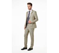 XPOSED Men's LEWIS 100% Linen Tailored Fit Summer Suit in Olive | Size: 46R XPOSED Olive 46R