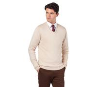 XPOSED Men's Lightweight Cotton V-Neck Sweater for Work & Casual Wear in Beige | Size: Large XPOSED Beige L