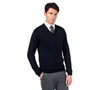 XPOSED Men's Lightweight Cotton V-Neck Sweater for Work & Casual Wear in Black | Size: XL XPOSED Black XL