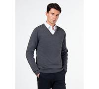 XPOSED Men's Lightweight Cotton V-Neck Sweater for Work & Casual Wear in Dark Grey | Size: 2XL XPOSED Dark Grey 2XL