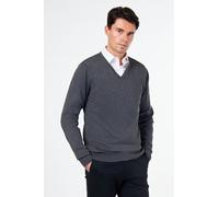 XPOSED Men's Lightweight Cotton V-Neck Sweater for Work & Casual Wear in Dark Grey | Size: Medium XPOSED Dark Grey M