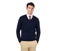 XPOSED Men's Lightweight Cotton V-Neck Sweater for Work & Casual Wear in Navy | Size: Small XPOSED Navy S