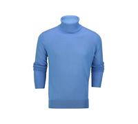 XPOSED Men's Lightweight Roll Neck Jumper - Slim Fit Cotton Sweater in Light Blue | Size: XL XPOSED Light Blue XL