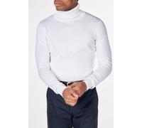 XPOSED Men's Lightweight Roll Neck Jumper - Slim Fit Cotton Sweater in White | Size: 2XL XPOSED White 2XL