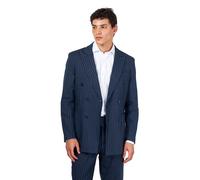 XPOSED Men's LLOYD Double Breasted Pinstripe Linen Jacket in Navy | Size: 42 XPOSED Navy 42
