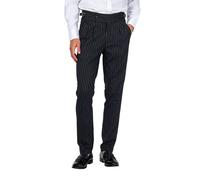 XPOSED Men's LLOYD Tapered Fit Linen Pinstripe Trousers in Black | Size: 38 XPOSED Black 38