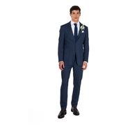 XPOSED Men's LLYOD Pinstripe Double Breasted Linen Suit in Navy | Size: 42R XPOSED Navy 42R