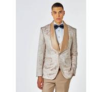 XPOSED Men's Louis Champagne Tuxedo Jacket with Jacquard Print Formal Events in Cream | Size: 36 XPOSED Cream 36