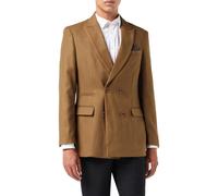XPOSED Men's Marco Double Breasted Tweed Blazer in Tan | Size: 44 XPOSED Tan 44