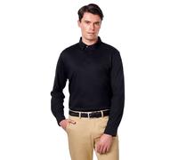XPOSED Men's Mercerised Cotton Long Sleeve Polo Shirt Smart Casual Wear in Black | Size: Small XPOSED Black S