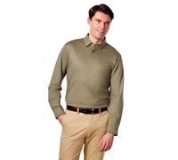 XPOSED Men's Mercerised Cotton Long Sleeve Polo Shirt Smart Casual Wear in Khaki | Size: Medium XPOSED Khaki M